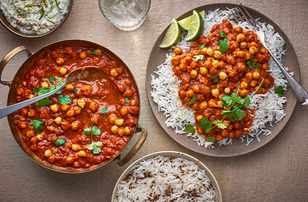 636x418 Chana masala with rice