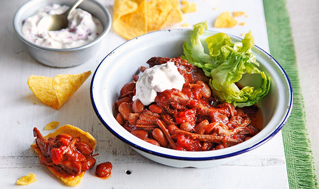 Pulled barbecue beef with pinto beans recipe