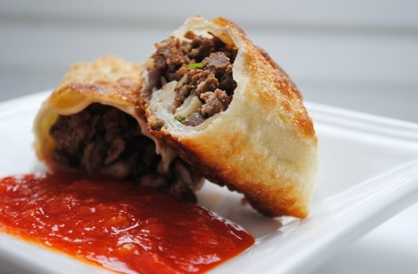 Moroccan Briouates with Ground Lamb, Almonds and Raisins (h)