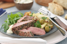 Rosemary Lamb Loin Fillets with Horseradish Cr&egrave;me