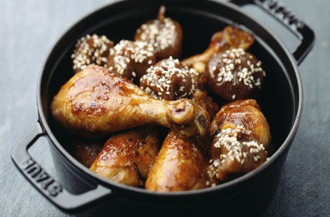 Chicken with roast sesame figs
