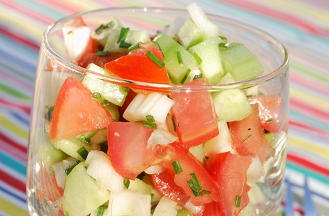 Cucumber, tomato and fennel salad