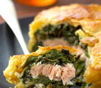 Salmon and spinach pie