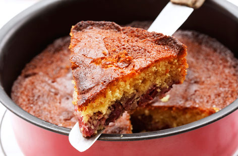 Cherry and honey cake