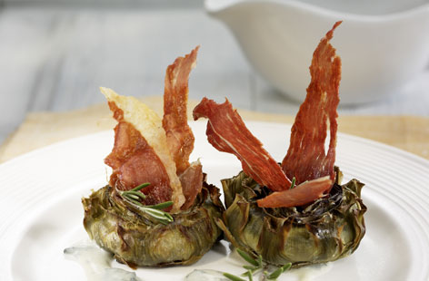 Artichokes with Spanish ham
