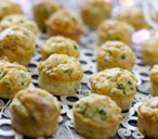 Pea and bacon mini muffins