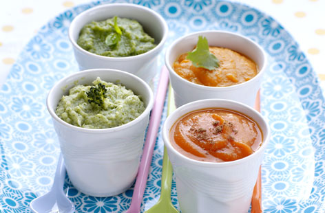 Assorted vegetable purees