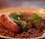 Sausage lentil bacon casserole