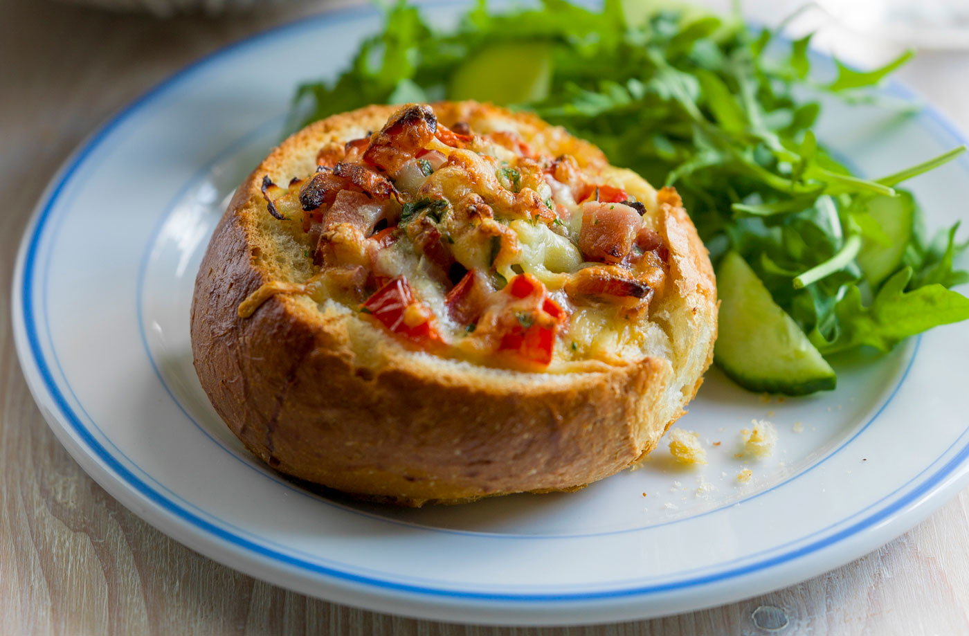 Bacon and tomato bread bake Tesco Real Food