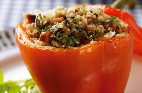 Baked Peppers with Oaty Nut Stuffing THUMB