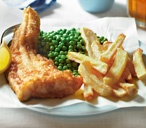 Beer-battered fish and chips