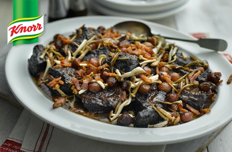 Boeuf bourguignon with wild mushrooms