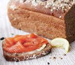 Brown bread with smoked salmon