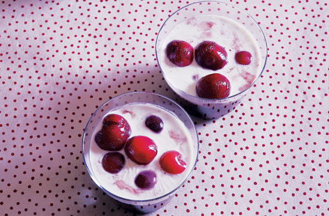 Cherries in red wine