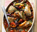 Chicken and pepper cacciatore