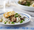 Chicken kedgeree filo pie