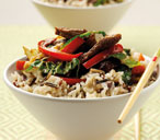 Chinese beef stir fry with wild rice