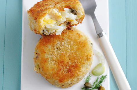 Cod, fennel and caper fishcakes