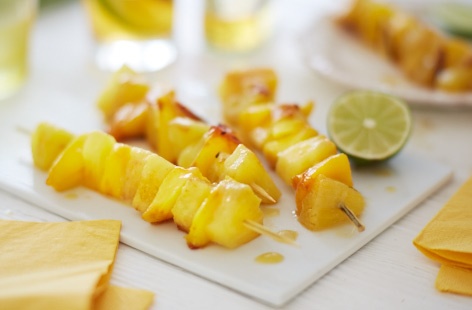 Caribbean fruit kebabs