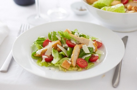 Caesar style salad with crispy Quorn fillets