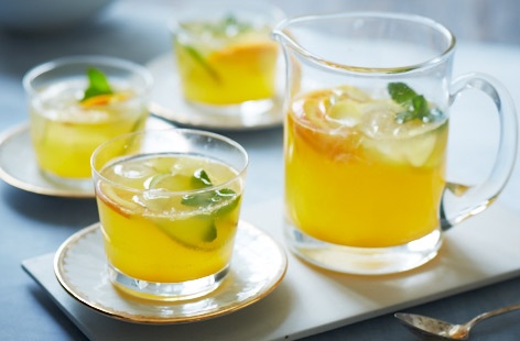 White Sangria with citrus fruit and ginger