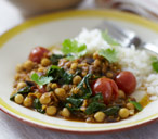Lentil and spinach curry