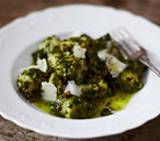 Spinach gnocchi with hazelnut pesto