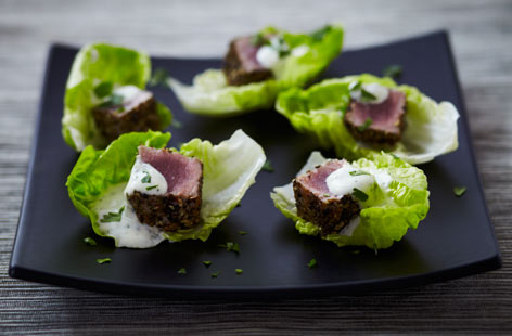 Black pepper tuna bites