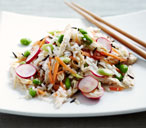 Mixed rice salad with ginger and lemon