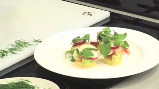 Jason Atherton   Smoked Trout, New Potato and Avocado Starter