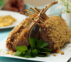 Lamb guard of honour with lemon and mint crust