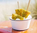 Mango and lime kulfi with pistachios 