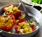 Stuffed peppers with mango & goat's cheese