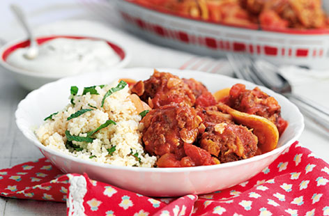 Moroccan meatballs with mint couscous HERO