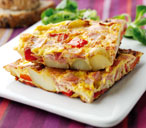 Oak smoked ham and pepper frittata