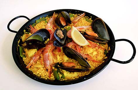 Paella (Spinach Rice Seafood and Saffron)THUMB
