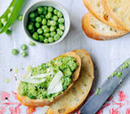 Pea parmesan and artichoke crostini THUMB