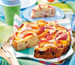 Peach and redcurrant cake