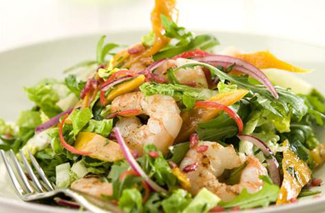 Prawn, Mango and Pomegranate salad hero