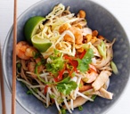 Prawn and chicken pad Thai