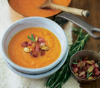 Pumpkin soup with rosemary and bacon THUMB