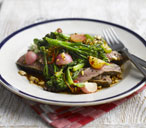 Steak with Asian greens and peanuts