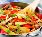 Soy seasoned chicken stir-fry