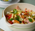 Salmon and feta pasta