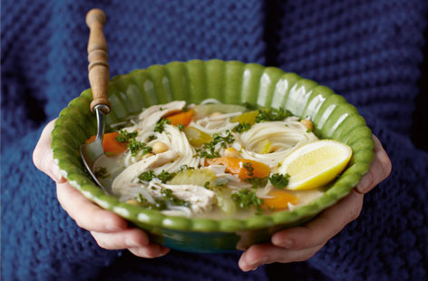 Slow cooked chicken noodle soup with chickpeas HERO