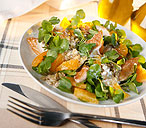 Smoked mackerel, orange and lentil salad