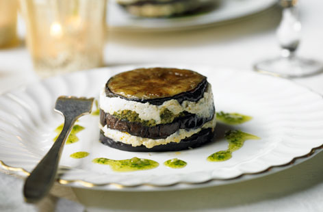 Smoky aubergine timbales THUMB
