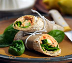 Spinach and salmon wrap