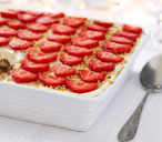 Finest tray tiramisu with strawberries