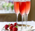 Strawberry, prosecco and elderflower cocktail
